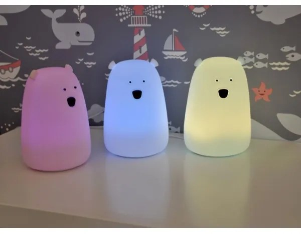 LED RGB Lampada touch per bambini BEAR LED/0,8W/5V blu