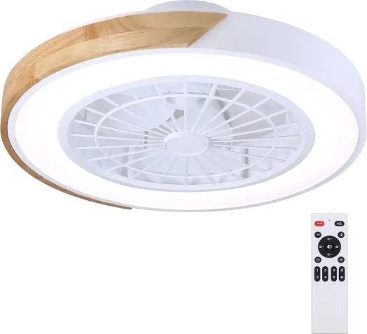 Brilagi-LED Dimmerabile lampada con ventilatore LED/30W/230V 3000-6500K bianco/rovere + telecomando