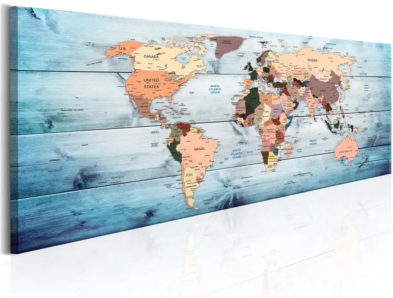 Quadro World Maps  Sapphire Travels  Colore colorful, Dimensioni e Misure 150x50