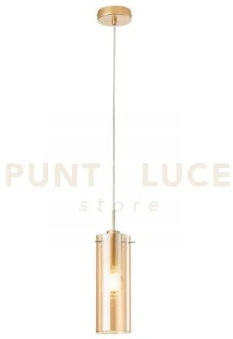 Lampadario a sospensione magic oro e ambra 1 luce attacco e27 10x15...