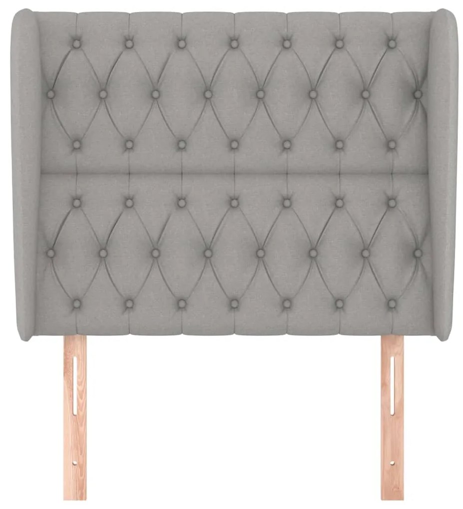 Testiera ad orecchio grigio chiaro 93x23x118/128 cm in tessuto