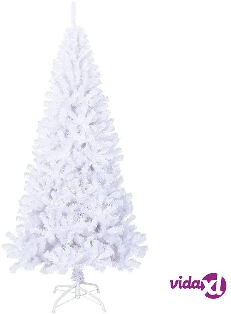vidaXL Albero di Natale Artificiale con Rami Spessi Bianco 180 cm PVC
