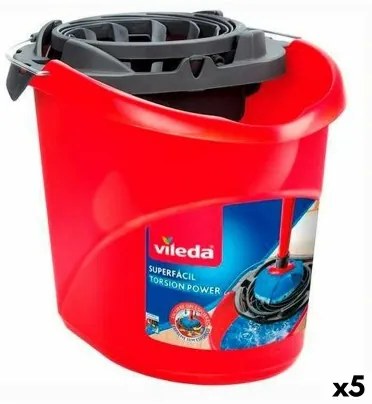 Secchio per Pavimenti Vileda Rosso 10 L (5 Unità)