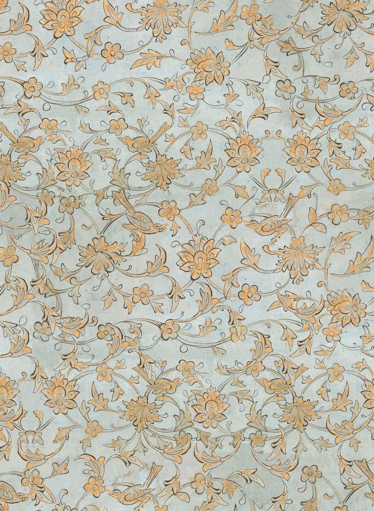 Mindthegap Carta da parati Backyard Flowering - Ether Blue/ Copper/ Black