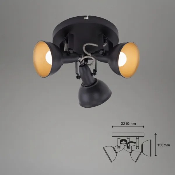 Faretto 3xE14/40W/230V nero