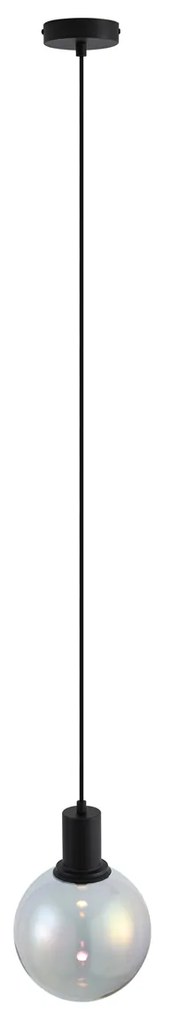 Lampada a sospensione di design nera con vetro arcobaleno 20cm - Mallon