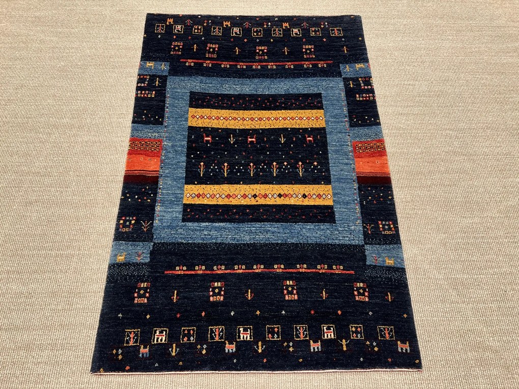 Gashguli Tappeto 170x110 Blu (Iran) Annodato A Mano