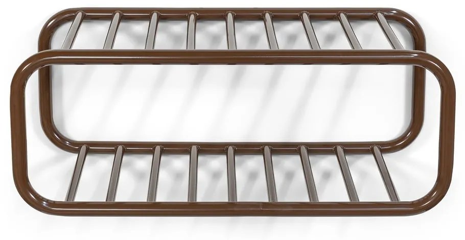 Scarpiera marrone scuro in metallo da parete 72x28x35 cm Retro – Spinder Design