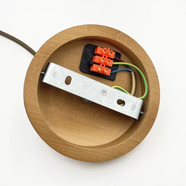 Lampada sospesa su cavo AIDA 1xE27/60W/230V Ø 35 cm rovere/marrone/bianco