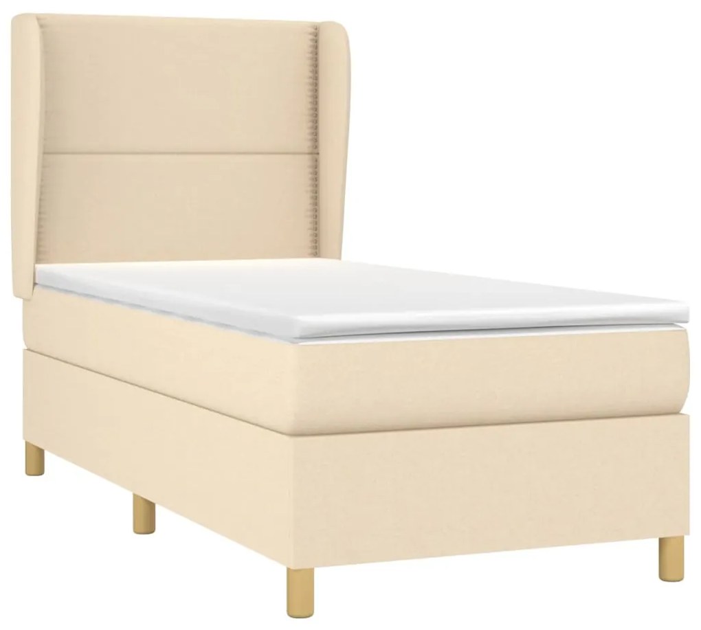 Giroletto a molle con materasso crema 90x200 cm intessuto