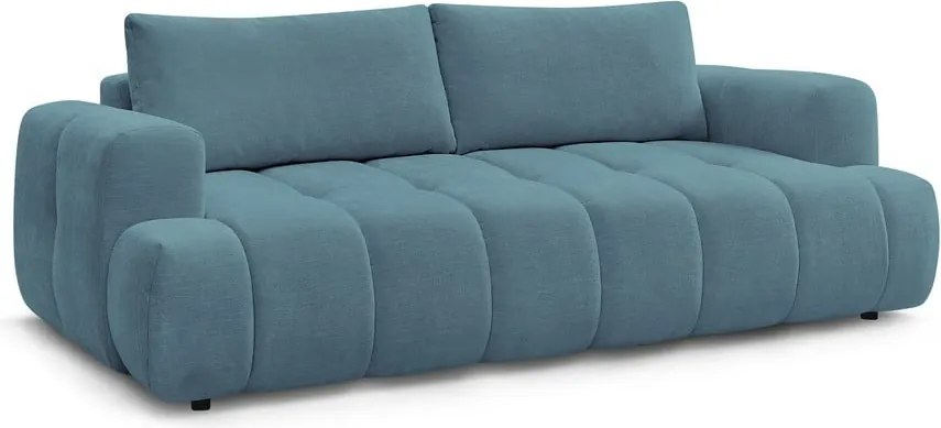 Divano blu allungabile e con contenitore rivestito in ciniglia 251 cm Fuji – Bobochic Paris
