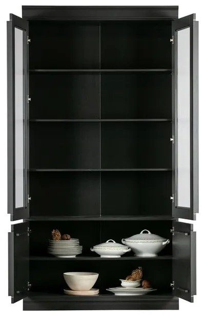 Vetrina nera in pino massiccio 110x215x44 cm Organize – WOOOD