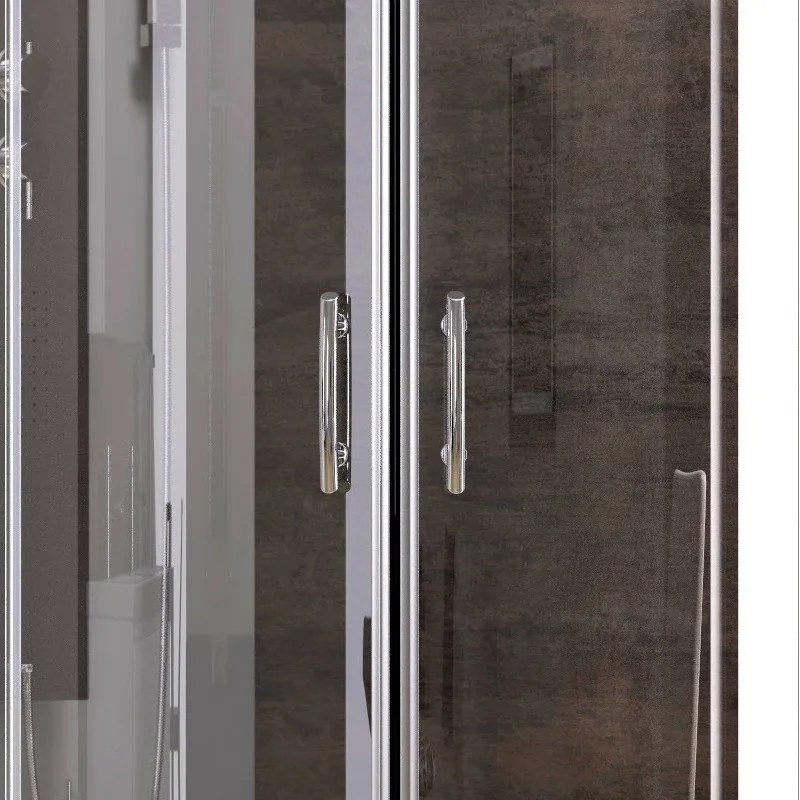 Box doccia stondato 120x90cm vetro trasparente KAM-K270 - KAMALU