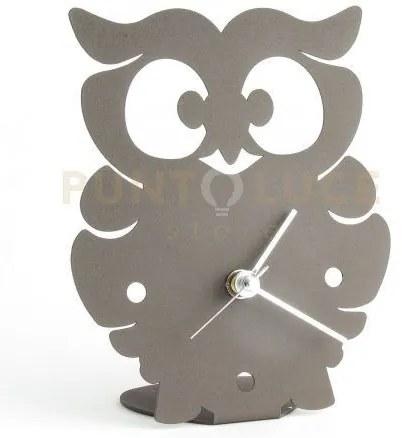 Bomboniera orologio gufetto sabbia in ferro 13x16cmh