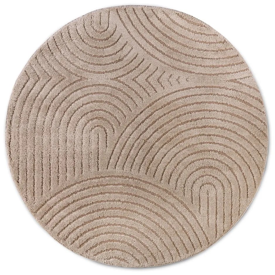 Tappeto rotondo grigio tortora ø 160 cm Panglao New York Taupe – Elle Decoration