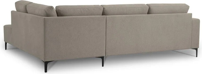 Divano angolare marrone chiaro (con penisola a destra/a L) con rivestimento in ciniglia Fabian – Scandic