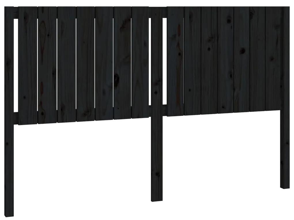 Testiera per letto nera 165,5x4x100cm in legno massello di pino