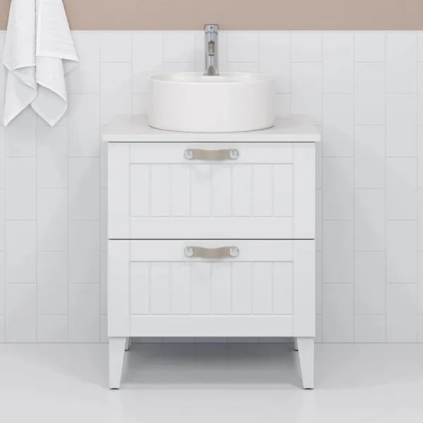 BATH DELUXE 06-038-09-11-00 - Lavabo da appoggio VIKEDAL Ø 38 cm ceramica/bianco