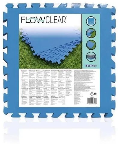 Tappeto Piscina Fuori Terra Fondo Morbido 50x50 Cm 9 Pezzi - 2,25 mq Bestway Blu