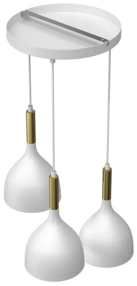 Lampadario a sospensione con filo NOAK 3xE27/60W/230V bianco/oro