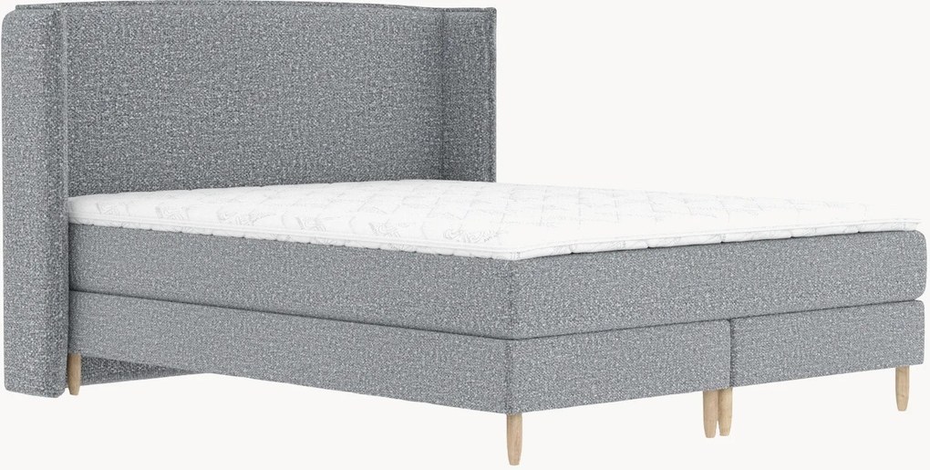 Letto boxspring in bouclé fatto a mano Ardis, H4