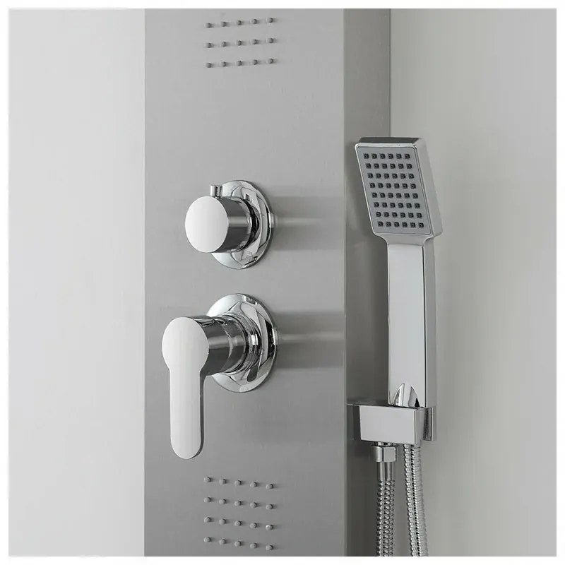 Colonna Doccia Acciaio Inox Cromo Satinato Multifunzione New York