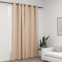 Tenda Oscurante Effetto Lino con Occhielli Beige 290x245cm cod mxl 65754