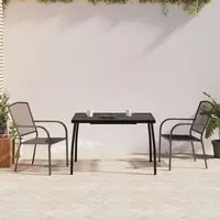 Set da Pranzo da Giardino 3 pz in Acciaio Antracitecod mxl 77286