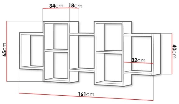 Mensola TRIO 65x161 cm bianco