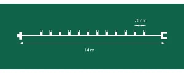 Catena LED estensibile per esterni FELICIA FILAMENT 20xE10 14 m trasparente/bianco caldo IP44