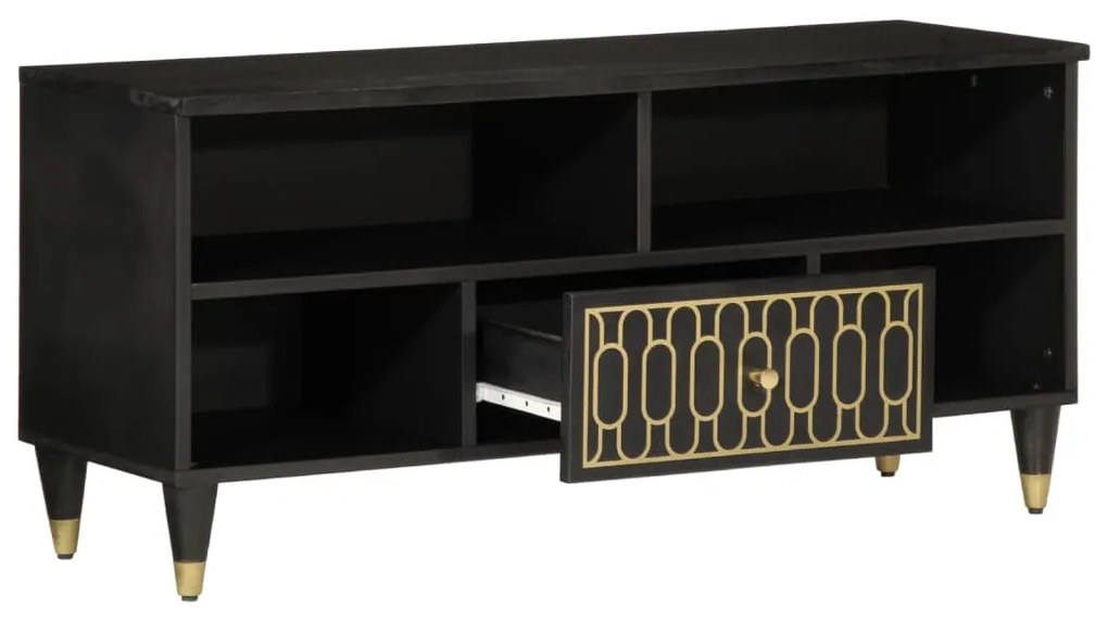 Mobile porta tv 100x33x46 cm in legno massello di mango