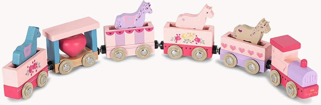 Trenino da gioco in legno di faggio Pink