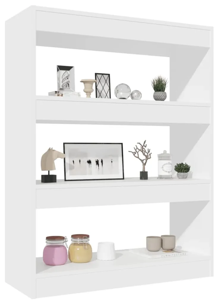 Libreria/divisorio bianco 80x30x103 cm in legno multistrato