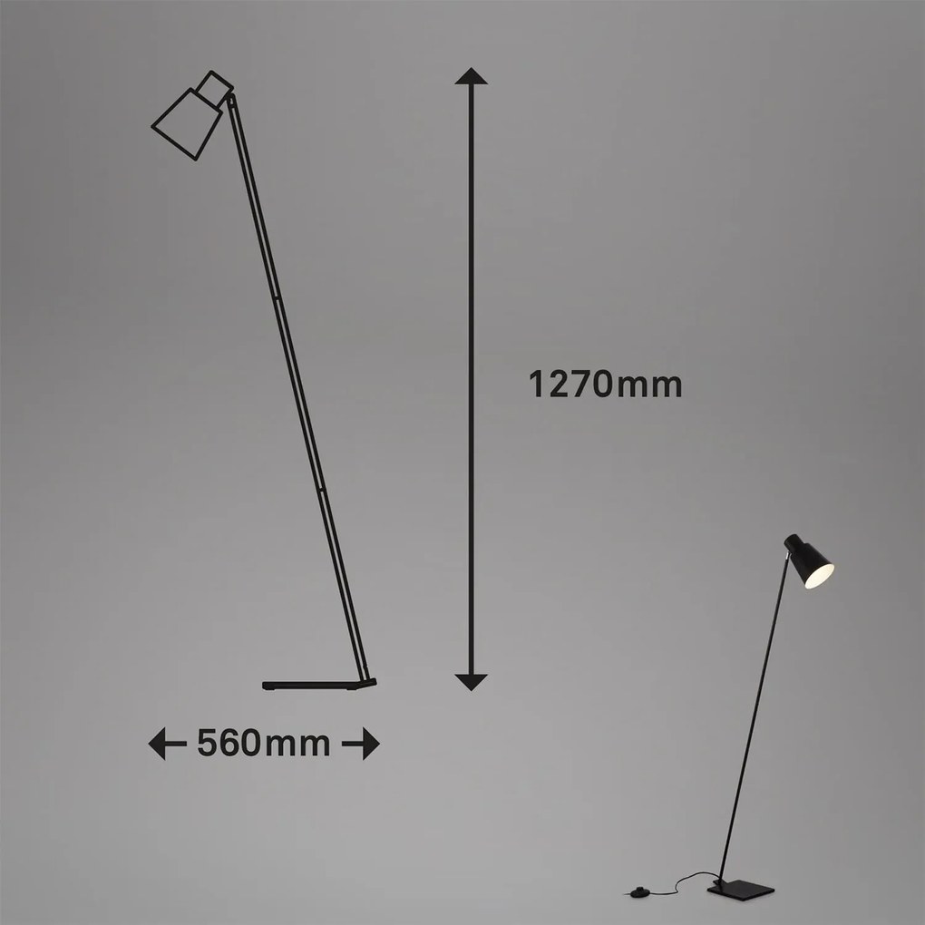 Piantana Moderna Ekko Metallo Nero 1 Luce E27 H150