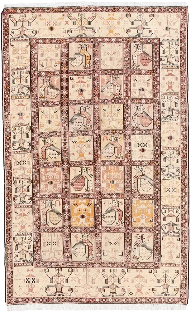 Kilim Tappeto 120x190 Beige (Iran) Annodato A Mano