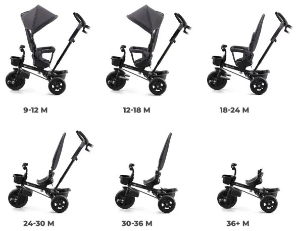 KINDERKRAFT - Triciclo per bambini AVEO grigio