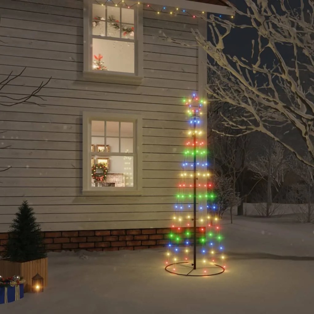 Albero di Natale a Cono Colorato con LED, 108 / 70x180 cm