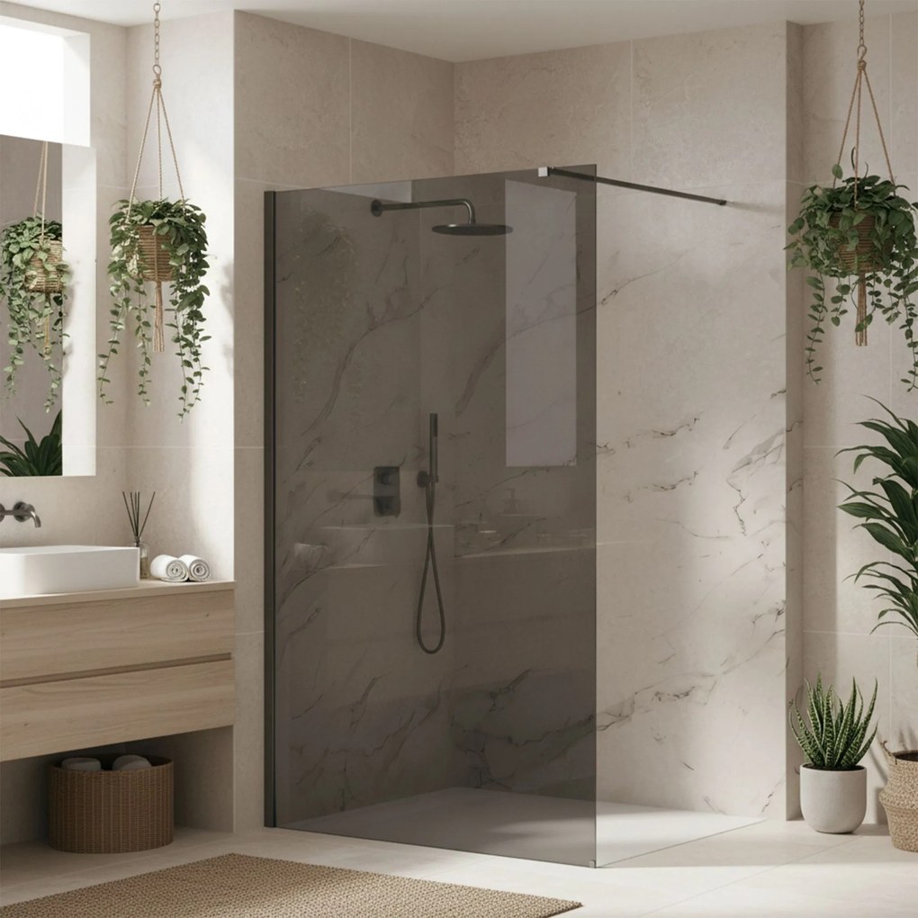 Parete doccia Rea Flexi Grey / Titan 80
