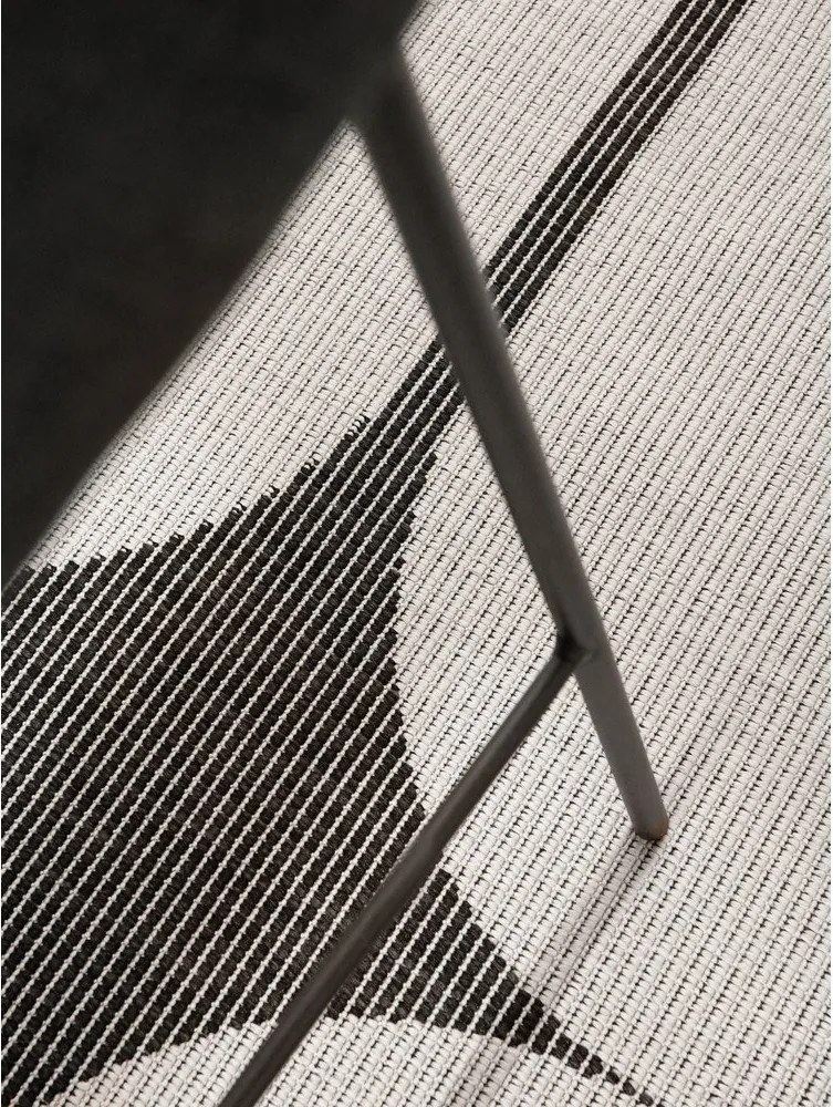 Tappeto da interno/esterno rotondo bianco e nero ø 160 cm Duet Bowen – NORTHRUGS