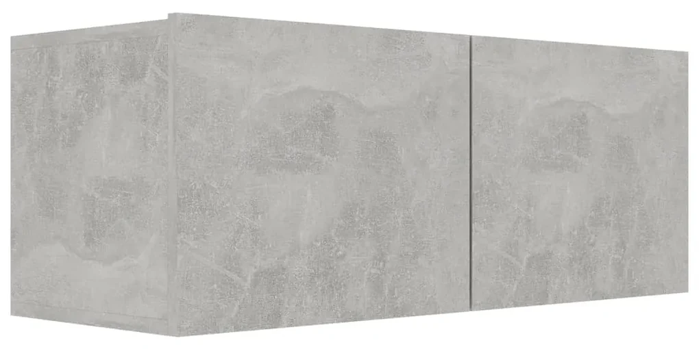 Set porta tv 6 pz grigio cemento in truciolato