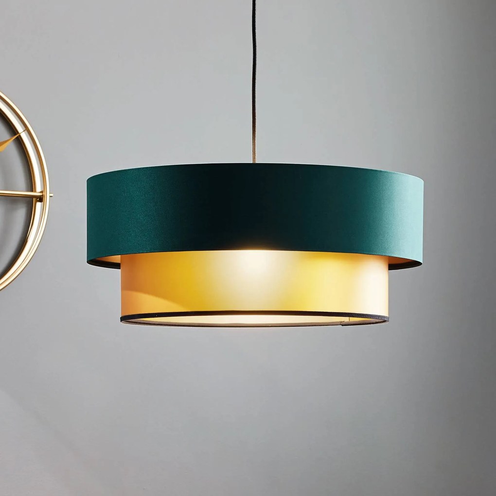 Maco Design Lampada a sospensione Dorina, verde/oro Ø 50 cm