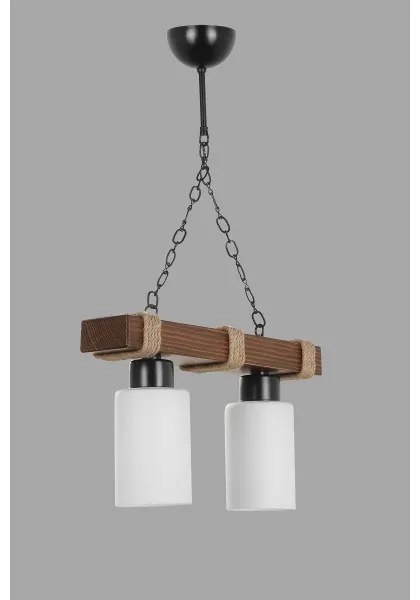 Lampadario a catena JASMIN 2xE27/40W/230V marrone/bianco
