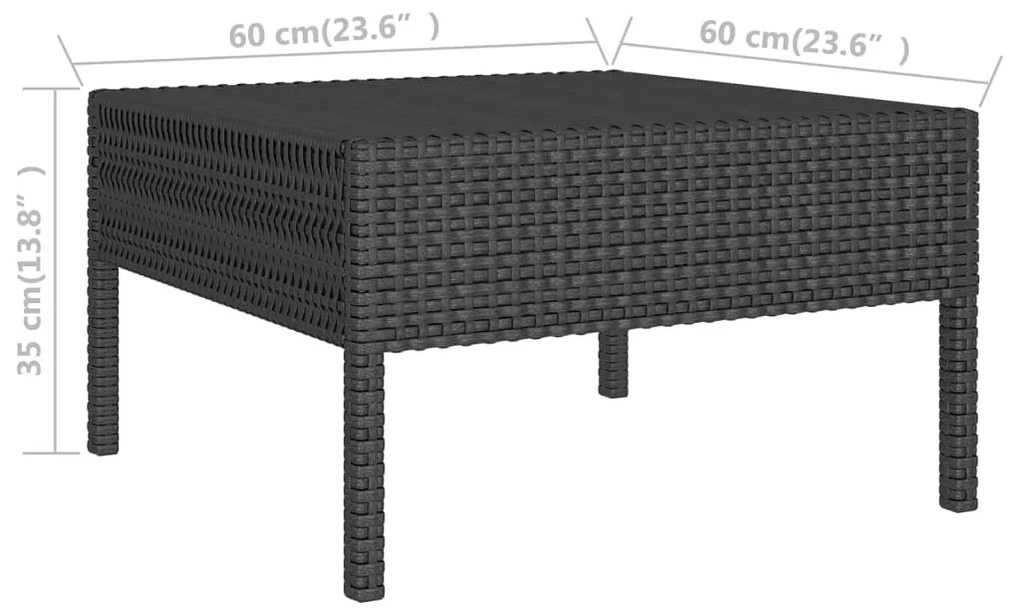 Set Divani da Giardino 14 pz con Cuscini in Polyrattan Nero