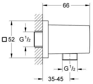 GROHE 27704000 - Gomito da parete EUPHORIA CUBE 12” cromo lucido