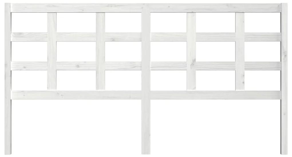 Testiera per letto bianca 185,5x4x100 cm legno massello di pino