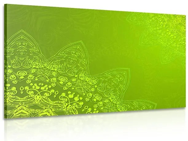 Stampa su tela – Elementi moderni di Mandala in sfumature di verde