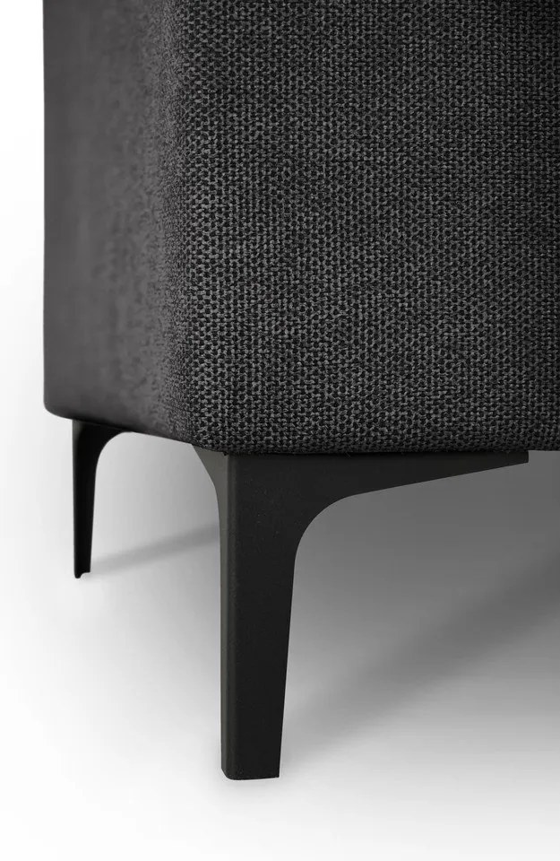 Divano angolare color antracite (con penisola a destra/a L) con rivestimento in ciniglia Fabian – Scandic