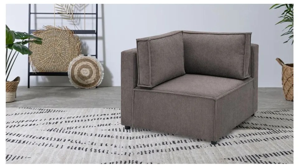 Modulo divano variabile in velluto a coste color mattone Nihad modular - Bobochic Paris