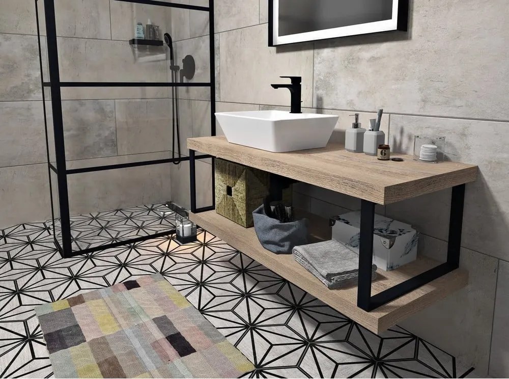 Supporto per piano nero in acciaio 49x4 cm – Sapho