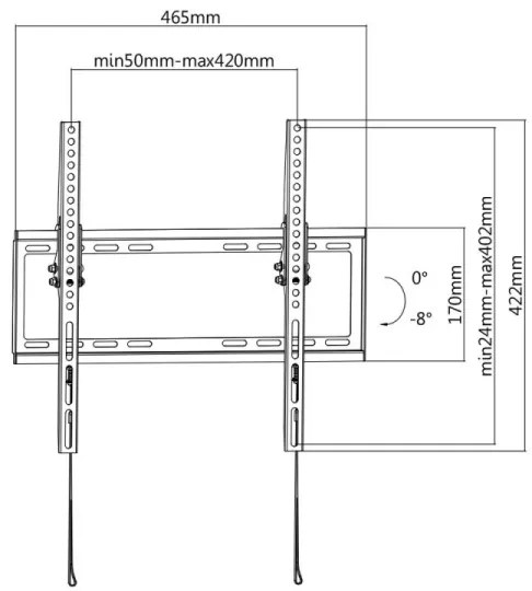 MK FLORIA MKF-20DN447 - Supporto a parete inclinabile per TV 65" nero